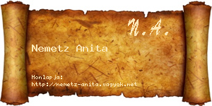Nemetz Anita névjegykártya